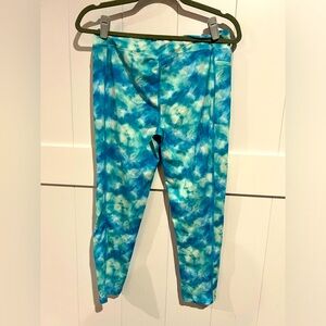 BCG XL 16 Girls leggings pants workout tie dye turquoise blue teal activewear